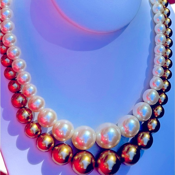 Elegant 50% off DOUBLE Strand Faux Pearl Necklace UNSIGNED Classic Rich Beauty - Picture 2 of 7